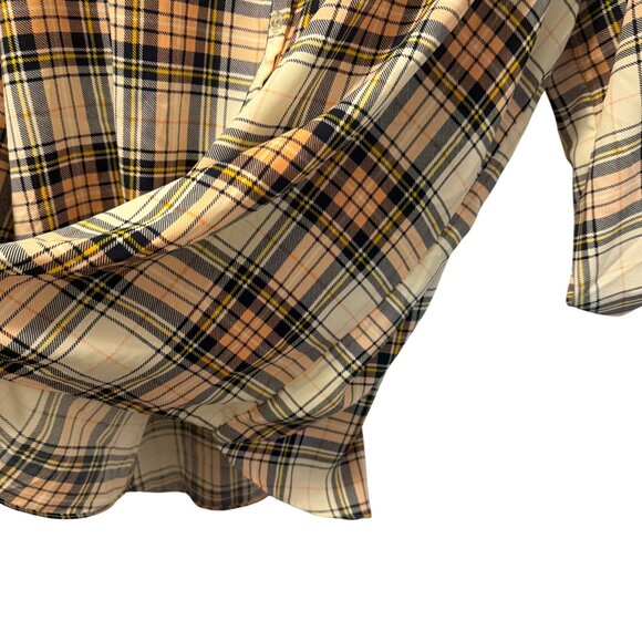 Moa Moa Woman Plaid Button-Up Shirt 3/4 Sleeve Size 2X Blouse - Picture 6 of 12